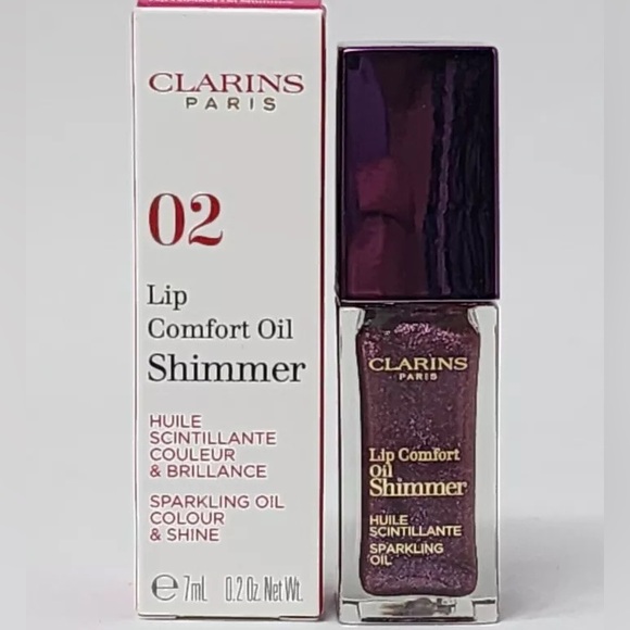 Clarins Lip Comfort Oil Shimmer 02 Purple Rain, 7 mL/0.2oz FULL SIZE, New in box - Picture 5 of 9